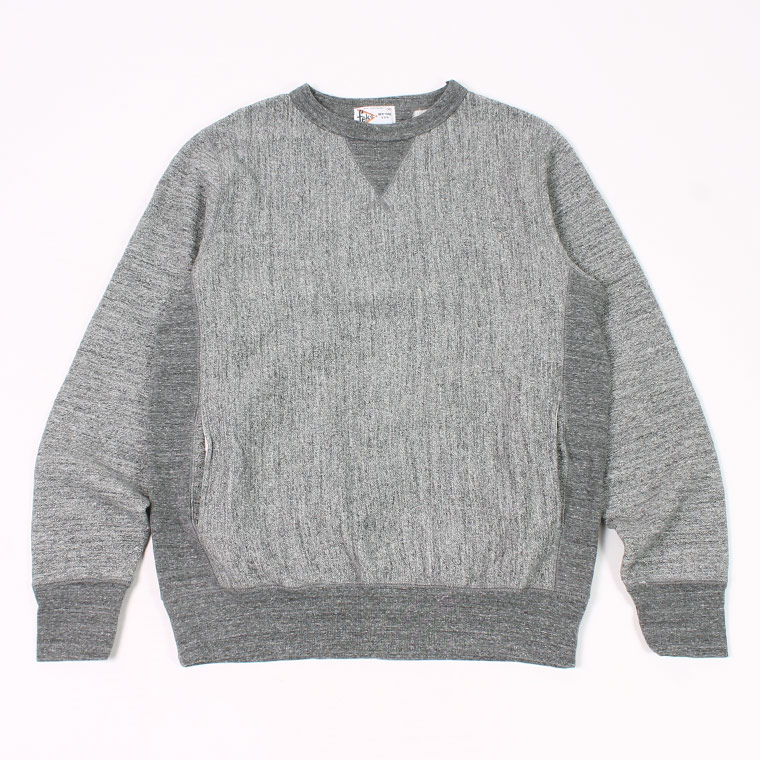 DOUBLE V GUSSET 16oz NEW HEAVY WEIGHT TERRY INVERSE WEAVE SWEAT CREW NECK - CHARCOAL HEATHER