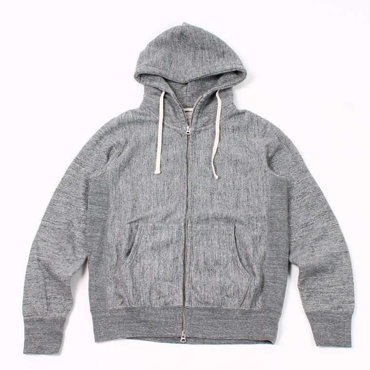 16oz NEW HEAVY WEIGHT TERRY INVERSE WEAVE SWEAT HIGH NECK FULL ZIP PARKA - CHARCOAL HEATHER