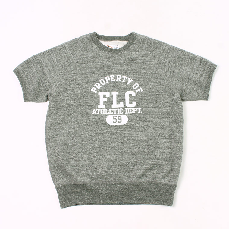 S/S RAGLAN SWEAT LT WEIGHT FRENCH TERRY PROPERTY OF FLC PRINT - HEATHER CHARCOAL