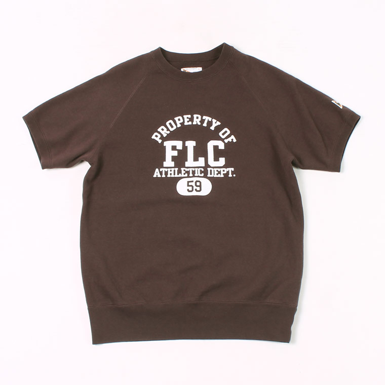 S/S RAGLAN SWEAT LT WEIGHT FRENCH TERRY PROPERTY OF FLC PRINT - FADED COFFEE