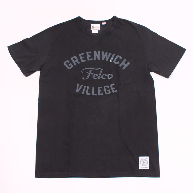 S/S CREW NECK POCKET T MADE IN USA BODY W/WATER PRINT - GREENWICH - BLACK