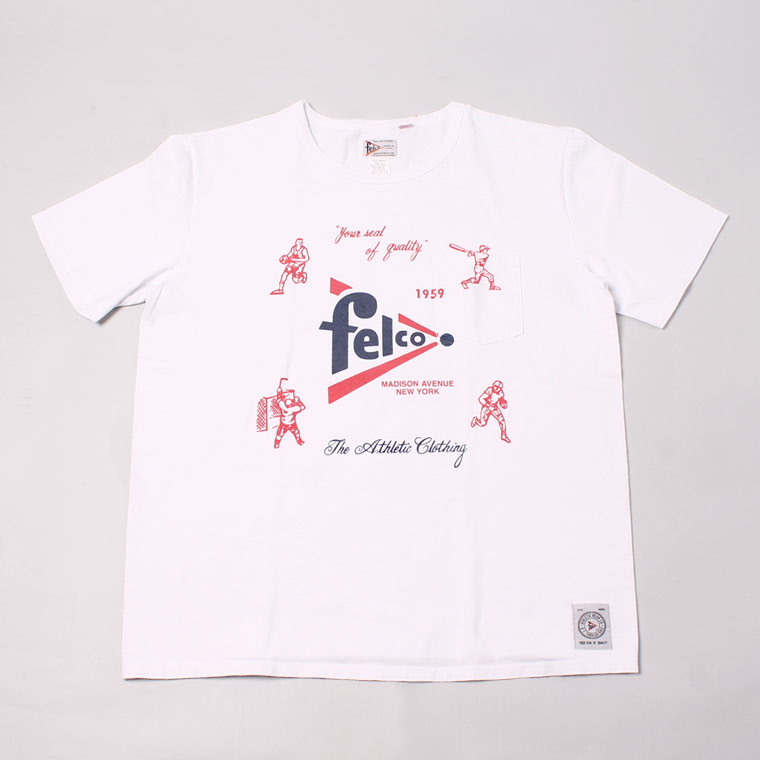 S/S CREW PRINT T MADE IN USA BODY - FELCO SPORTS WATER PRINT - WHITE