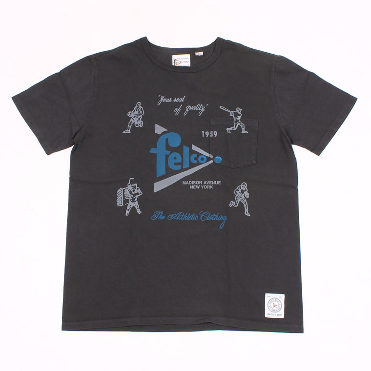 S/S CREW PRINT T MADE IN USA BODY - FELCO SPORTS WATER PRINT - BLACK