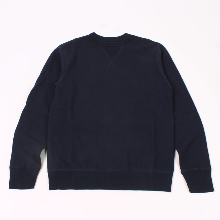 L/S SET IN SLEEVE V GUSSET CREW NECK SWEAT SHIRT -  12oz LIGHT Weight  French Terry - ITALIAN NAVY