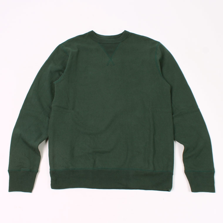 L/S SET IN SLEEVE V GUSSET CREW NECK SWEAT SHIRT -  12oz LIGHT Weight  French Terry - DK GREEN