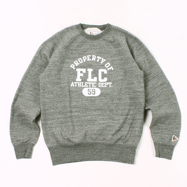 L/S RAGLAN SWEAT 12oz LT WEIGHT FRENCH TERRY PROPERTY OF FLC PRINT - HEATHER CHARCOAL