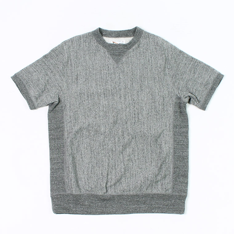 S/S INVERSE WEAVE SWEAT 12oz LT WEIGHT FRENCH TERRY - HEATHER CHARCOAL
