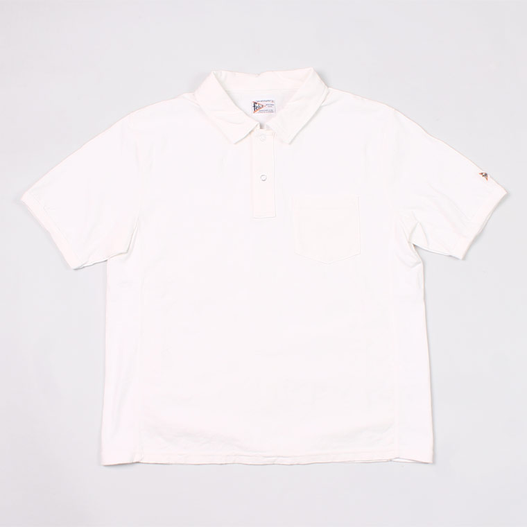 S/S INVERSE WEAVE SET IN SLEEVE POLO 7oz 18SINGLE JERSEY - WHITE
